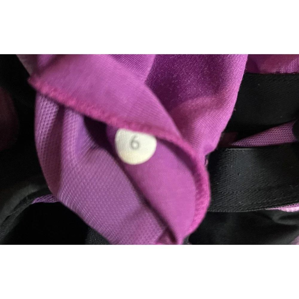 LULULEMON Push Your Limits Sz 6 Purple Black Accent Criss Cross Back Tank Top